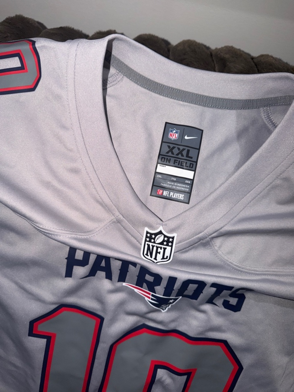 Nike New England patriots Gray NFL On-Field Jersey new with tags - Picture 4 of 4